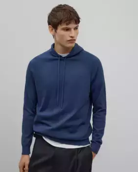 Мужская вязаная толстовка с капюшоном Adolfo Dominguez, серый