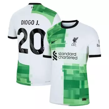 Мужская выездная футболка Diogo Jota White Liverpool 2023/24 Authentic Player Nike