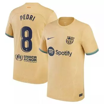 Мужская выездная майка Pedri Gold Barcelona 2022/23 Replica Player Nike