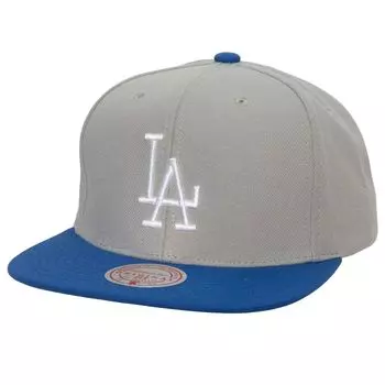 Мужская выездная шляпа Snapback Mitchell & Ness Grey Los Angeles Dodgers Cooperstown Collection