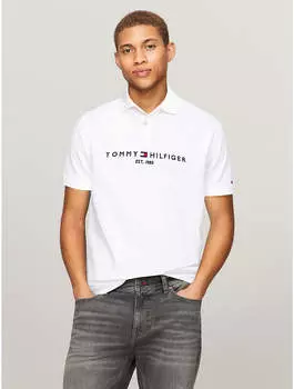 Мужская вышитая рубашка-поло Tommy Hilfiger Tommy Graphic Polo, цвет fresh white