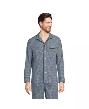 Мужская высокая пижамная рубашка из поплина Lands' End