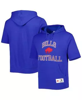 Мужская выстиранная толстовка с коротким рукавом royal buffalo bills с капюшоном Mitchell & Ness