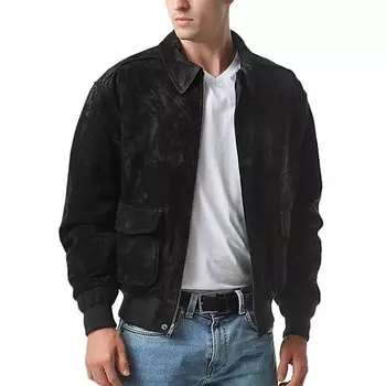 Мужская замшевая куртка-бомбер Landing Leathers A-2, черный