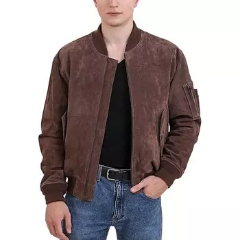 Мужская замшевая куртка-бомбер Ma-1 Landing Leathers, коричневый