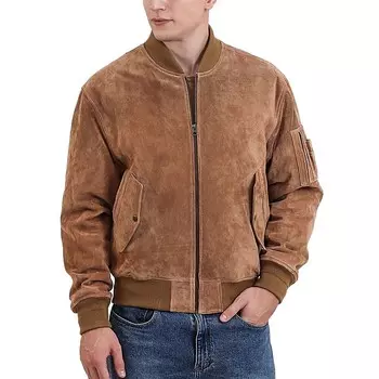 Мужская замшевая куртка-бомбер Ma-1 Landing Leathers, цвет Camel