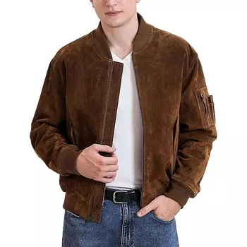 Мужская замшевая куртка-бомбер Ma-1 Landing Leathers, цвет Tobacco