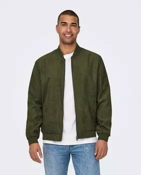 Мужская замшевая куртка Only & Sons, зеленый