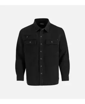 Мужская замшевая рубашка-куртка на кнопках Thorogood, черный