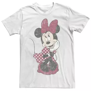 Мужская застенчивая винтажная футболка Disney's Mickey and Friends Minnie Mouse Licensed Character, белый