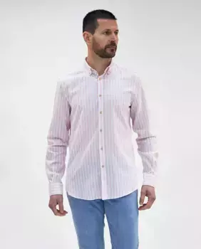Мужская зауженная рубашка в полоску Florentino, цвет Rosa