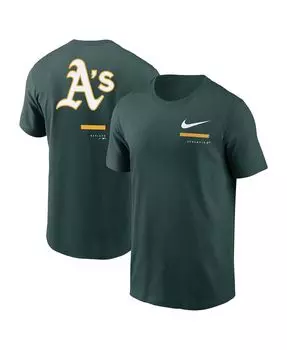 Мужская зеленая футболка через плечо Oakland Athletics Nike