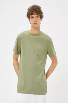 Мужская зеленая футболка Koton, фиолетовый