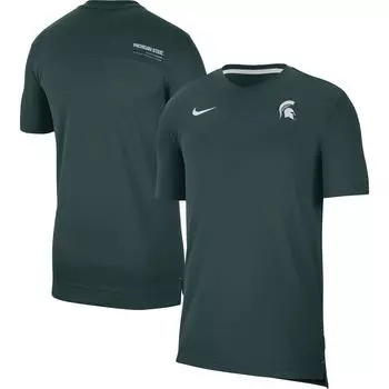 Мужская зеленая футболка Michigan State Spartans 2022 Coaches UV Performance Nike