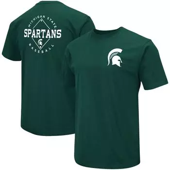 Мужская зеленая футболка Michigan State Spartans Baseball On Deck 2-Hit Colosseum