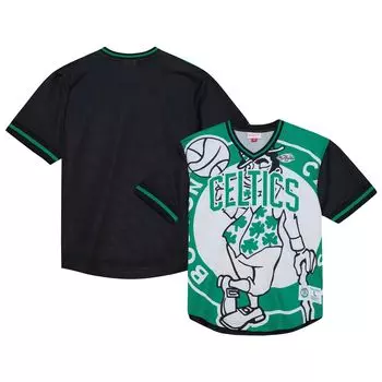Мужская зеленая футболка Mitchell & Ness Kelly Boston Celtics Jumbotron 3.0 с v-образным вырезом