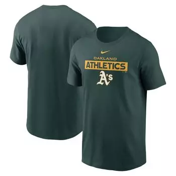 Мужская зеленая футболка Nike Oakland Athletics Team