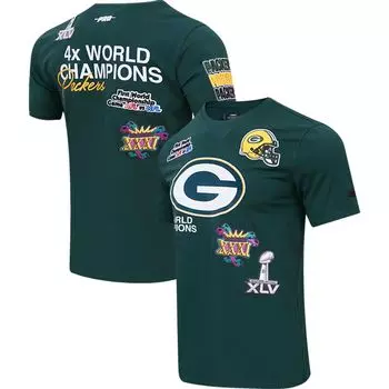 Мужская зеленая футболка Pro Standard Green Bay Packers Championship