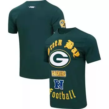 Мужская зеленая футболка Pro Standard Green Bay Packers Old English