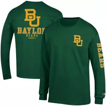 Мужская зеленая футболка с длинным рукавом Baylor Bears Team Stack Champion