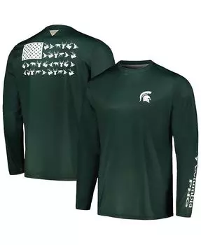 Мужская зеленая футболка с длинным рукавом Michigan State Spartans Terminal Shot Omni-Shade Columbia, зеленый
