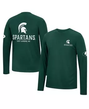 Мужская зеленая футболка с длинным рукавом michigan state spartans mossy oak spf 50 performance с длинным рукавом Colosseum, зеленый