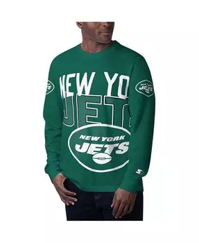 Мужская зеленая футболка с длинным рукавом New York Jets Clutch Hit Starter, зеленый