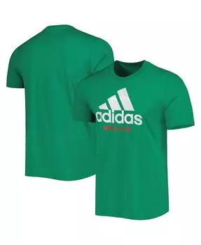 Мужская зеленая футболка с изображением днк сборной мексики adidas, зеленый