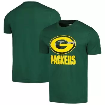 Мужская зеленая футболка с камуфляжным логотипом Green Bay Packers New Era, цвет Pkr Green