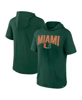 Мужская зеленая футболка с капюшоном с фирменным логотипом Miami Hurricanes Outline Lower Arch Fanatics, зеленый