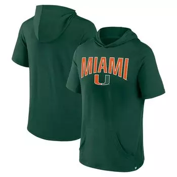 Мужская зеленая футболка с капюшоном с логотипом Miami Hurricanes Outline Fanatics