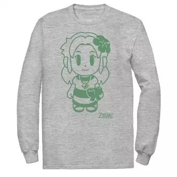 Мужская зеленая футболка с портретом Nintendo Legend Of Zelda Links Awakening Marin Licensed Character
