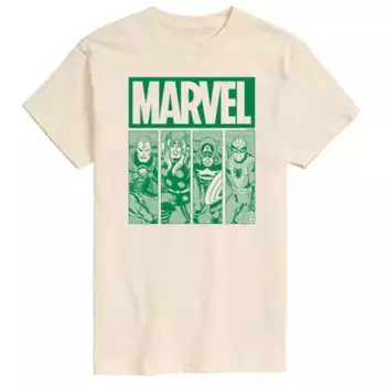 Мужская зеленая футболка с сетчатым рисунком Marvel, бежевый