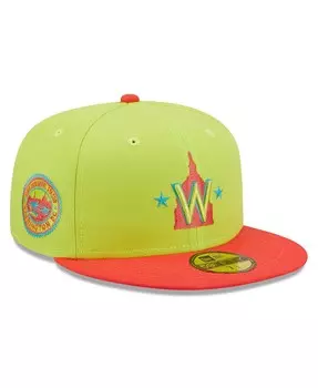 Мужская зеленая и красная шляпа Washington Nationals первого сезона 2008 Cyber Highlighter 59FIFTY. New Era
