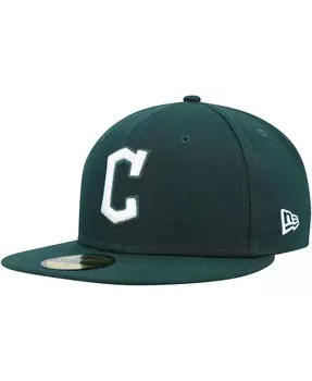 Мужская зеленая кепка с логотипом Cleveland Guardians 59FIFTY белая New Era