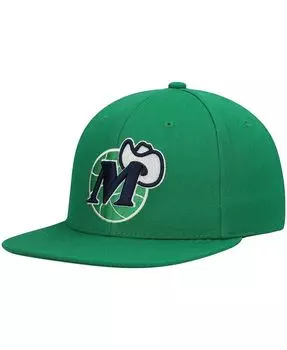 Мужская зеленая кепка Snapback Dallas Mavericks Hardwood Classics Team Ground 2.0 Mitchell & Ness