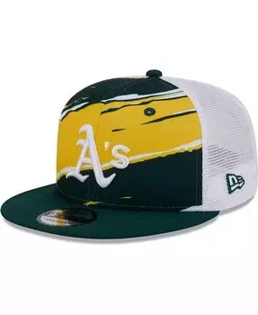 Мужская зеленая кепка Snapback Oakland Athletics Tear Trucker 9FIFTY New Era, зеленый