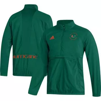 Мужская зеленая куртка на молнии Miami Hurricanes AEROREADY adidas