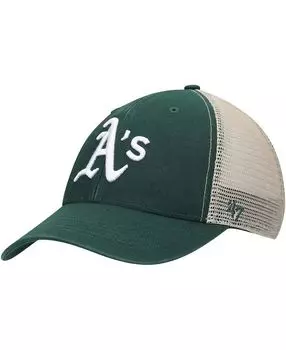 Мужская зеленая натуральная кепка Oakland Athletics Flagship MVP Trucker Snapback '47 Brand