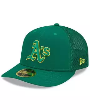 Мужская зеленая облегающая шляпа Oakland Athletics 2022 с низким профилем 59FIFTY New Era