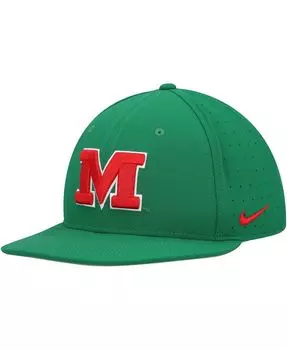 Мужская зеленая приталенная бейсболка Ole Miss Rebels Aero True Baseball Performance Nike