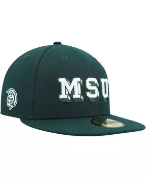 Мужская зеленая приталенная шляпа Michigan State Spartans Vault Multi 59FIFTY New Era