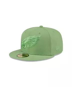 Мужская зеленая приталенная шляпа Philadelphia Eagles Color Pack 59FIFTY New Era, зеленый