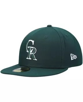 Мужская зеленая приталенная шляпа с логотипом Colorado Rockies 59FIFTY New Era