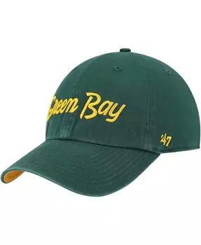 Мужская зеленая регулируемая кепка Green Bay Packers Crosstown Clean Up '47 Brand