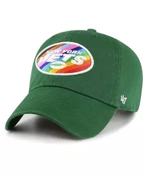 Мужская зеленая регулируемая кепка New York Jets Pride Cleanup '47 Brand, зеленый