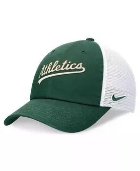 Мужская зеленая регулируемая кепка Oakland Athletics Evergreen Wordmark Trucker Nike, зеленый
