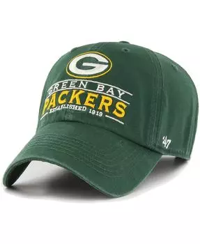 Мужская зеленая регулируемая шапка Green Bay Packers Vernon Clean Up '47 Brand