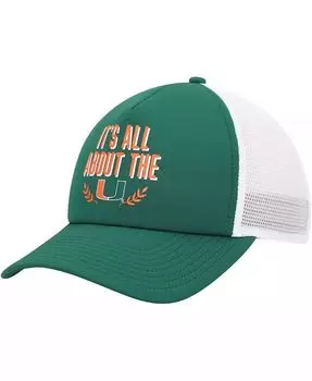 Мужская зеленая регулируемая шляпа Miami Hurricanes Phrase Foam Front Trucker Adidas, зеленый