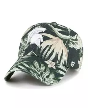 Мужская зеленая регулируемая шляпа Michigan State Spartans Tropicalia Clean Up '47 Brand, зеленый